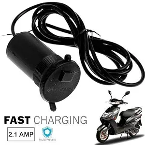 Die Hard 2.1Amp Waterproof Mobile Charger with Voltmeter & Wire in-line 10A Fuse for 12-24V for Bike & Scooty Hero,Honda Activa, TVS Jupiter,Aprilia,Suzuki,Yamaha,Royal Enfield