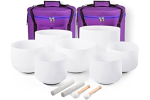 TAISK Campane tibetane in Cristallo di Quarzo Smerigliato da 7-18 Pollici Note CDEFGAB Set di 13 Pezzi con per la Meditazione (Color : 432hz)