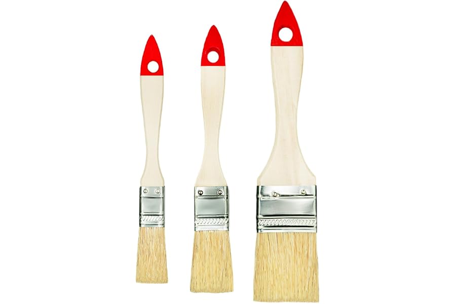 M7 – Juego de 3 Brochas Planas: 1x 3/4" (Aprox. 20 mm), 1x 1 (Aprox. 25 mm), 1x 1,5" (Aprox. 38 mm), Serie 30/Serie 01, con C