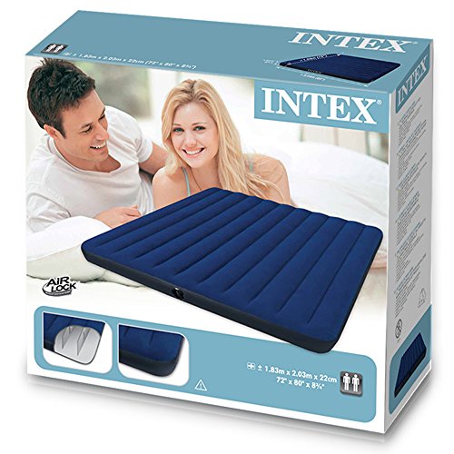 Intex Luftbett Classic Downy Blue King, Blau, 183 x 203 x 22 cm - 3
