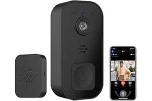 SUCCEASY Wireless Video Doorbell, 2.4G WiFi Smart Wireless Video Doorbell Security Camera with 2 Way Audio/Night Vision, Battery Powered, APP Control for Home Apartment