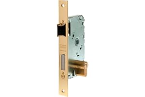 Tesa Assa Abloy, 20105PHL, Cerradura de embutir para puertas de madera, Función de entrada, Acero Latonado