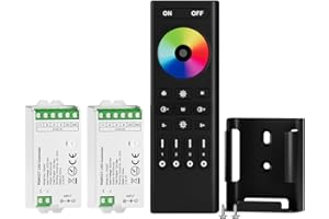 BTF-LIGHTING 5050SMD FCOB COB RGBCCT RF Control Remoto RC03RFB &2PCS C05RF Kit Controlador 4-Zona RF 2.4GHz Inalámbrico Control Remoto Grupo para 6pin RGBCCT(+V R G B C W) Tiras LED DC5V DC12V DC24V