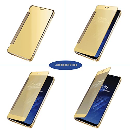 Aursen - Funda Samsung Galaxy S8  Espejo Clear View Cover Case - Oro