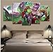 Produktbild Ssckll Leinwand Malerei Wohnkultur 5 Stück League of Legends Spiel Bilder Mädchen Moderne Print Poster Wohnzimmer Wandkunst-Framed