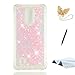 Produktbild LG K7 2017 Handyhülle,LG K8 2017 Hülle,TOUCASA Transparent Flüssig Bewegende Treibsand Silikon TPU,Transparente Kristallklaren Sparkly Silikon TPU Weich,Ultra Dünn Kratzfestes Schutzhülle Flüssig Hülle für LG K7 2017/LG K8 2017 (Silber Pink)+ Gratis Touch Stylus Pen & Staubstecker