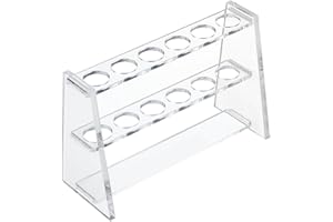 OLYCRAFT 13.4x5.4x9cm Clear Acrylic Test Tube Rack with 6 Holes Test Tube Holder for 10ml Transparent Test Tube Display Stands for Classroom Laboratory Equipment Supplies