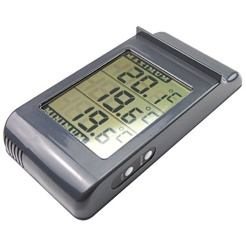 Große Digital max min Thermometer in grau – Indoor Outdoor Garten Gewächshaus mauer - 2