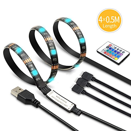 Tira LED TV Back light Kit con control remoto?USB Led franja de luces 6.56ft por 40-60in TV, Desktop PC?Multicolor? (2M NEW)