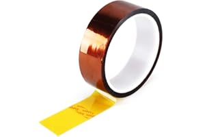 NACTECH Nastro Adesivo Termoresistente Nastro Kapton Polyimide 30MM x 33M Nastro Resistente al Calore ad Alte Temperature per Protezione Elettriche Mascheratura Saldatura Stampante 3D