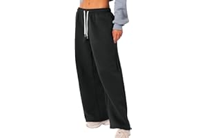 HSUAYEUD Weite Bein Sweatpants für Frauen Elastische High Waisted Drawstring Pants Casual Workout Baggy Sweatpants 2024 Innenhose