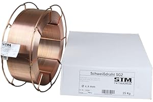 STM Schweißtechnik Schutzgas Schweißdraht Stahldraht SG2 0,8mm CO2 G3Si1 MIG/MAG 0,5-5kg D100 D200 (K300 15kg)