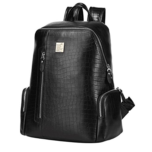 BISON DENIM 14 Zoll Laptop Rucksack Backpack Lederrucksack Schulrucksack f  r Arbeit Campus Studenten Outdoor Reisen Wandern mit Gro  er Kapazit  t  B