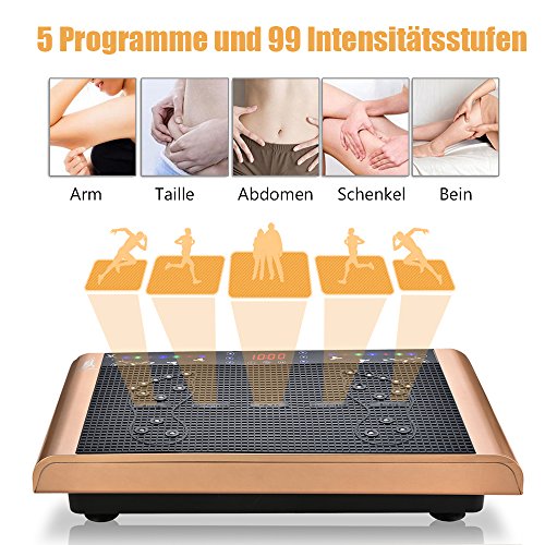 Ranbow Bluetooth 99 Intensitätsstufen Vibrationsplatte mit großer rutschsicheren Trainingsfläche, 5 Programme Angenehm leise Vibrationstrainer, perfekt für den Heimgebrauch - 3