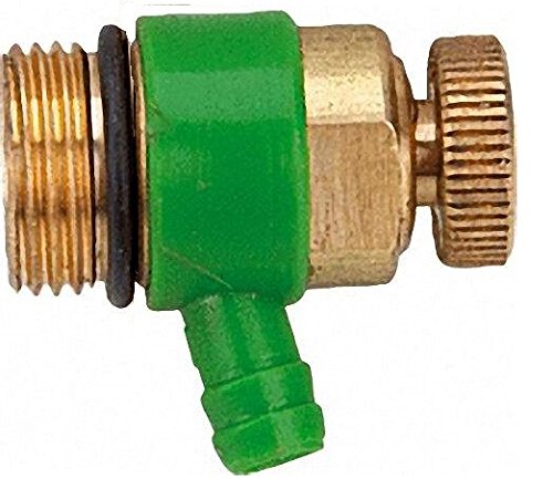 SCHLÖSSER Entleerungsventil mit O-Ring Oberfläche: Messing- Auslaufring: grün 1831 1-4''