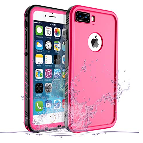 Gelink Waterproof Case for iPhone 7 Plus/ 8 Plus,Drop Resistant Underwater Full Sealed Cover, Outdoor Rugged Dirtproof Shockproof IP68 Certified Waterproof Case for iPhone 7 Plus/8 Plus (Pink)