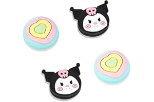 Viwind Thumb Grip Caps Compatible con Nintendo Switch/OLED/Switch Lite,Silicona Suave Joy-con Joystick Grip Cute 3D Analog Stick Cover (Kuromi)