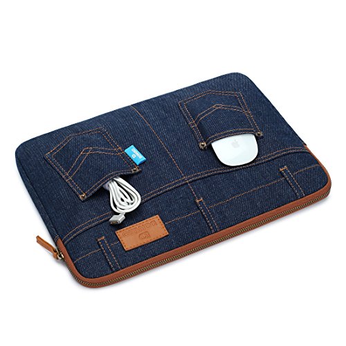 DOMISO 13 – 13.3 Zoll Einzigartiges und Stilvolles Laptop Sleeve Comfort Notebook Schutzhülle Schutzfolie Tasche für 13″ MacBook Pro Retina Display / 13″ MacBook Air / 12.9″ iPad Pro / 13″ MacBook Air / 13.5″ Microsoft Surface Book , Blau - 4