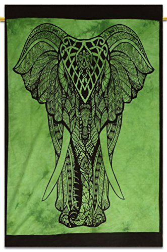 Baumwolle Wandbehang Tapisserie Elefant Gedruckt Poster Größe Boho Decor Throw 42" x 30" Zoll