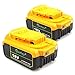 Price comparison product image 2 Pack Waitley DCB184 18V 5.0Ah Replacement Battery for Dewalt DCB200 DCB183 DCB185 DCD785 DCD795 DCF885 DCF895 DCS380 DCS391 MAX XR Lithium-Ion Battery