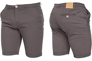 Crosshatch Mens Stretch Slim Fit Chino Shorts with Pockets for Summer, Holiday, Golf by Jeanbase