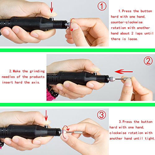 Profi Nagelfräser Maniküre Pediküre Set Negelpflege Nagel Feile Elektrische Schwarz - 6