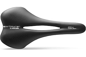 Selle Italia SL Gel Flow - Sillín Bicicleta Carretera, Cuadro Aleación FeC, Agujero Anatómico, Ligero y Ergonómico - Talla Única S2, Negro