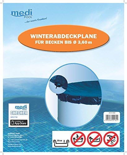 Winter Pool Cover for Round Pool 3,50 m or 3,60 m Diameter Diameter, with Pulley and Tension Lock Item No: 22510