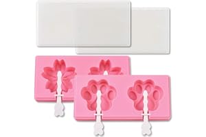 Cozihom Moldes de silicona para hacer paletas de hielo con tapa y palos, clásico, sandía, forma naranja, paquete de 2