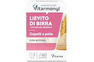 Lievito di Birra - Per Capelli e Pelle - Con Biotina - Con Vitamina B12, B2, B3, B6, B9, B1 - 60 Compresse - Vitarmonyl