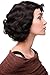 WIG ME UP ® A4002-3 Lady Quality Wig Short Bob 20s 30s Twenties Movie Star Diva Charleston Swing Style Wave Dark Brown