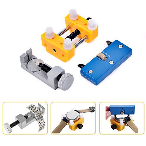 Watch Repair Tool Kit, jvsurf 3 in 1 Watch Repair Kit, Watch Holer + verstellbarer zurück Fall Öffner + Band Gurt Link Pin-Entferner mit extra 3-pins
