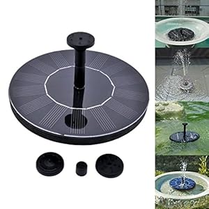 Yardwe Pompa Fontana Solare 7V 1.4W Solare Pompa laghetto da Giardino Pompa Acqua Pompe per Fontane da Giardino per…