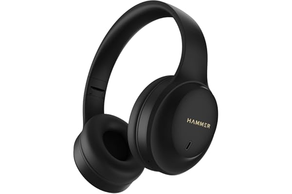HAMMER Vibe ENC Bluetooth Headphone, 40mm Driver, Dual Pairing, 50hrs Playtime, Voice Assistant, BT V5.4, Game Mode, Soft Cushions, Lightweight Headph