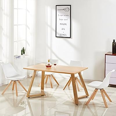 Designetsamaison Table à manger rectangulaire design en bois - Trevi