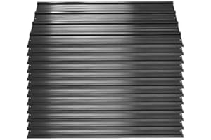 The Fellie Roof Panels 12pcs Galvanised Steel Greenhouse Shed Roof Sheet Garage Metal Roofing Covers, 129x45cm-Black