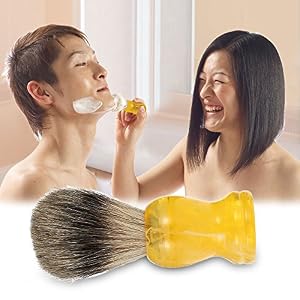 Anself Hair Shaving Brush Professional Pure Badger Yellow Handle Barber Salon Men Facial Beard Cleaning Appliance Shave… - Image 4