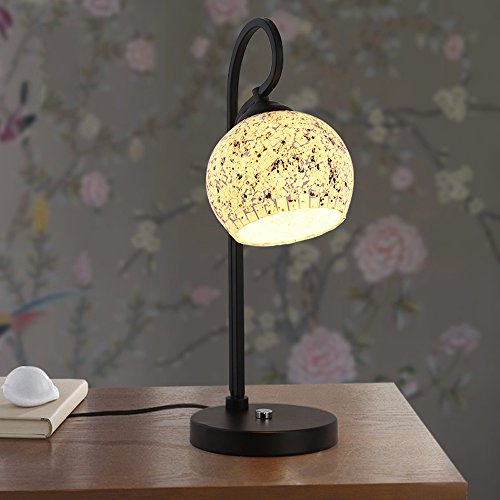 Preisvergleich Produktbild Pointhx Tischlampe China Handgezeichnete Tinte Muster Glas Lampenschirm Schreibtischlampe Hohe Helligkeit E27 Metall Schreibtisch Licht Wohnzimmer Schlafzimmer Kinderzimmer Nachttischlampe Mit Schalte