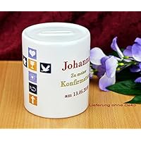 Spardosen bedruckt zur Konfirmation - Motiv