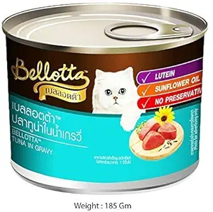 Bellotta Tuna Chunk Mixed Tuna Flake in Gravy, 185 g (Pack of 6)