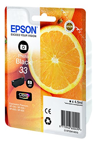 Epson T3341 Tinte, Orange, Claria Premium, Text- und Hochglanzfotodruck (Singlepack) schwarz - 2