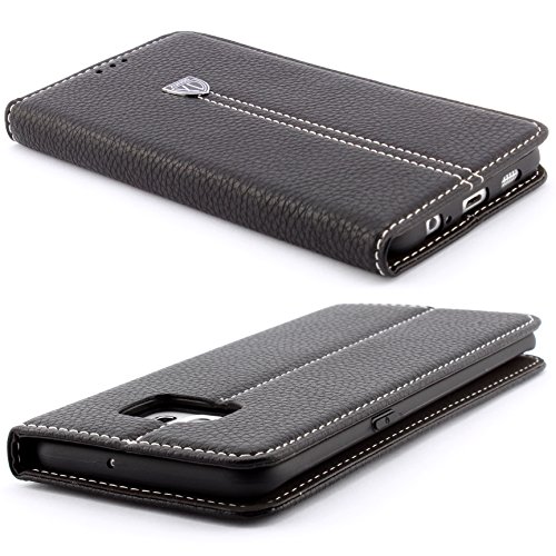 [ J7 (Version 2016) ] Handy Schutz Tasche Noble Series Cover für Samsung Galaxy [ J7 (Version 2016) ] edle Book Style Hülle mit Aufstellfunktion und Kartenfach ScorpioCover schwarz - 2