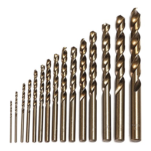 Baban 15pcs M35 Spiralbohrer Bohrer Wendelbohrer HSS-CO High Speed Steel 5% M35 Cobalt Bohrer 1.5-10mm