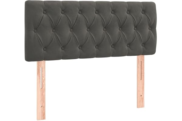 vidaXL Sänggavel mörkgrå 100x7x78/88 cm sammet