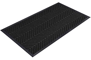 Saime Trading Heavy Duty Kitchen Runner Rugs Non Slip Super Abosrbent Doormats Washable Floor Mats for Hallway Kitchen Office Indoor Outdoor (Black, 50 x 90 cm)
