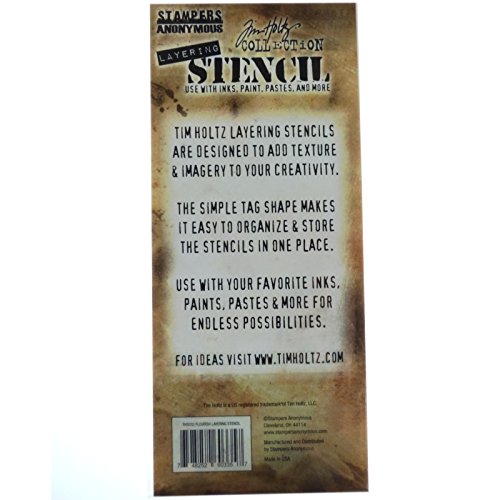 Art Gone Wild THS032 Stampers Anonymous Tim Holtz Schablonen Schnörkel, Synthetic Material, durchsichtig, 26.5 x 12.7 x 0.1 cm - 3