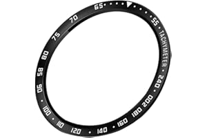 wojonifuiliy Kompatibel für Samsung Galaxy Watch 4 Classic 46mm Lünette Smart Watch Zubehör Bunt Scale Ring Schutzhülle Lünette Ring Bezel Gehäuse Ring Uhr Schutzring (Schwarz-B, 46mm)