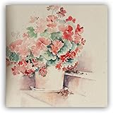 Blumenbild - Rote Geranien - Handgemaltes Unikat