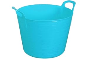 Easy Shopping 26 Litre Flexi Tub Garden Home Flexible Colour Rubber Storage Container Bucket Polyethylene Flex Tub- MADE IN U.K. (Sky Blue)
