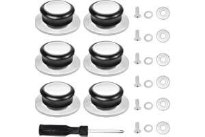 GENERIC BouGPeng Lot de 6 Bouton de Couvercle de Casserole Universelle Boutons de Couvercle de Pot en Acier Inoxydable Remplacement Poignée de Couvercle en Verre Bouchons de Rechange de Cuisine
